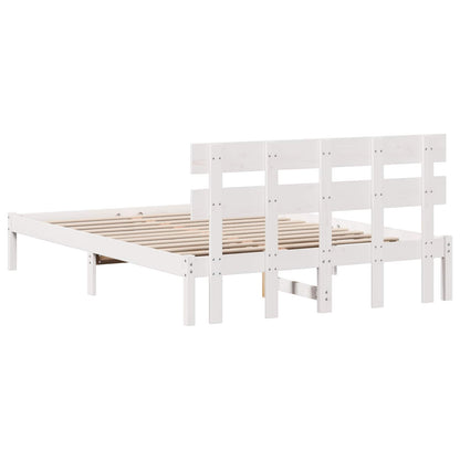 Struttura del letto Bianco 150 x 200 cm Legno massello di pino | homemem39