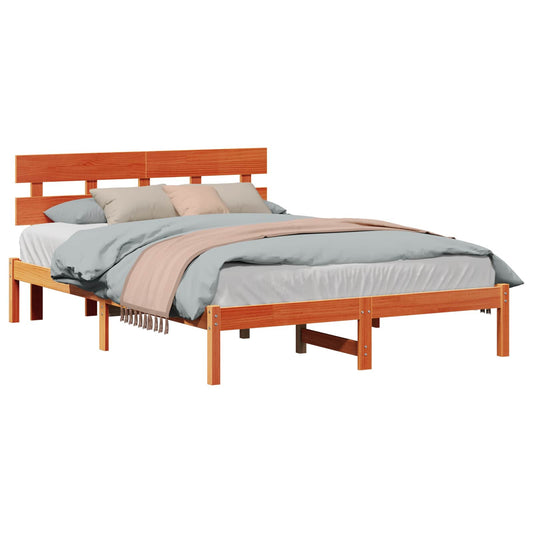 Struttura del letto Marrone 140 x 200 cm Legno massello di pino | homemem39
