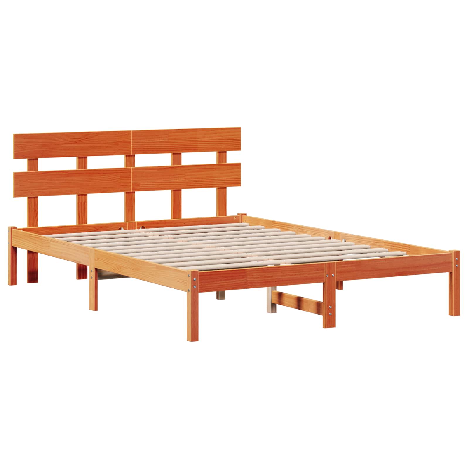Struttura del letto Marrone 140 x 200 cm Legno massello di pino | homemem39