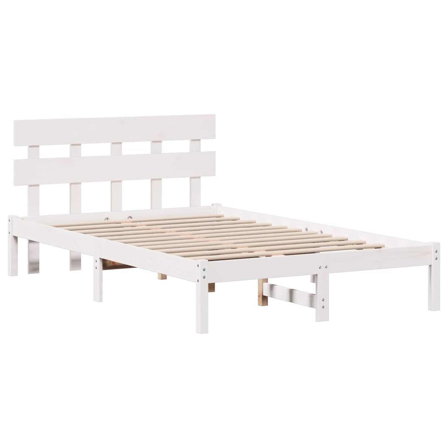 Struttura del letto Bianco 120 x 200 cm Legno massello di pino | homemem39