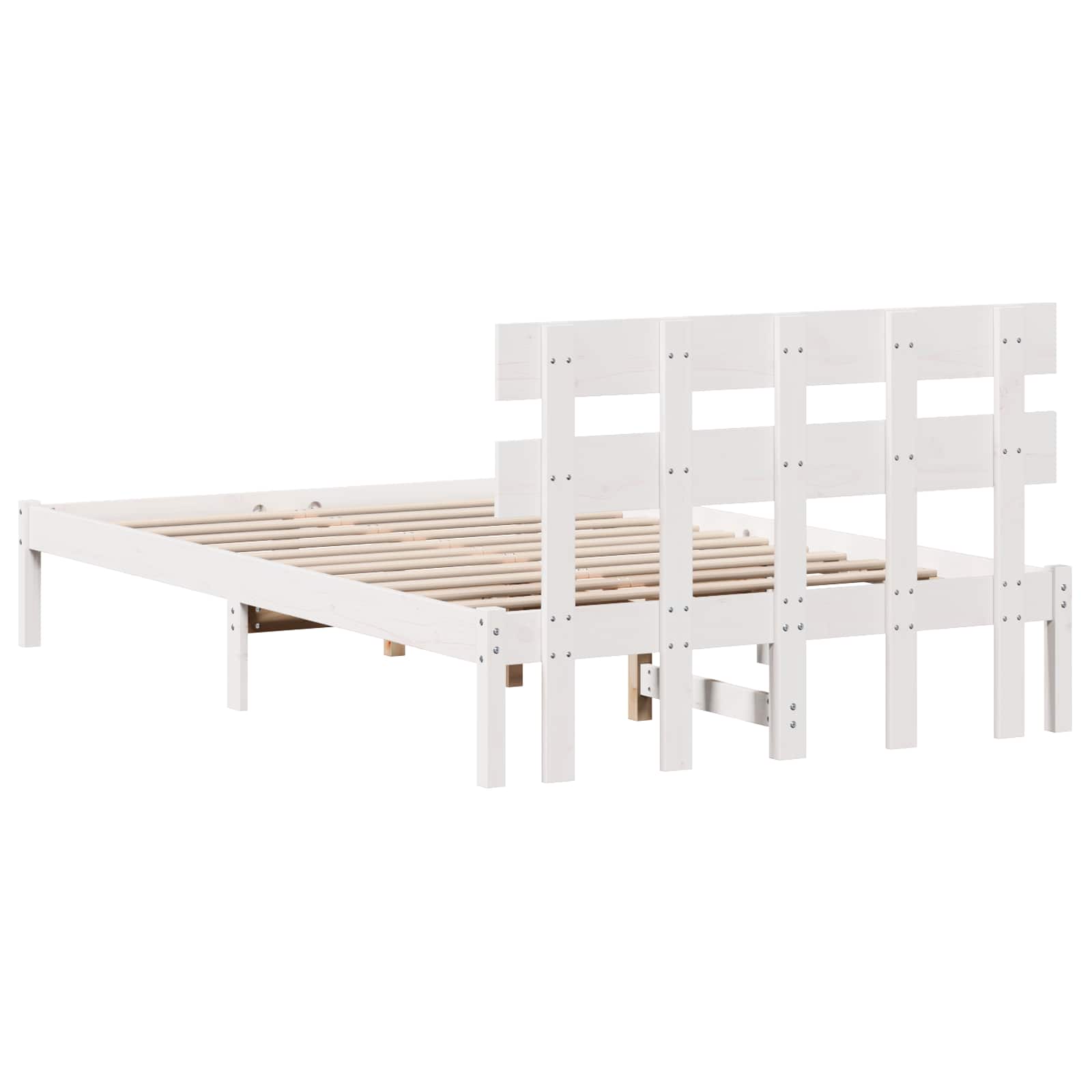 Struttura del letto Bianco 120 x 200 cm Legno massello di pino | homemem39