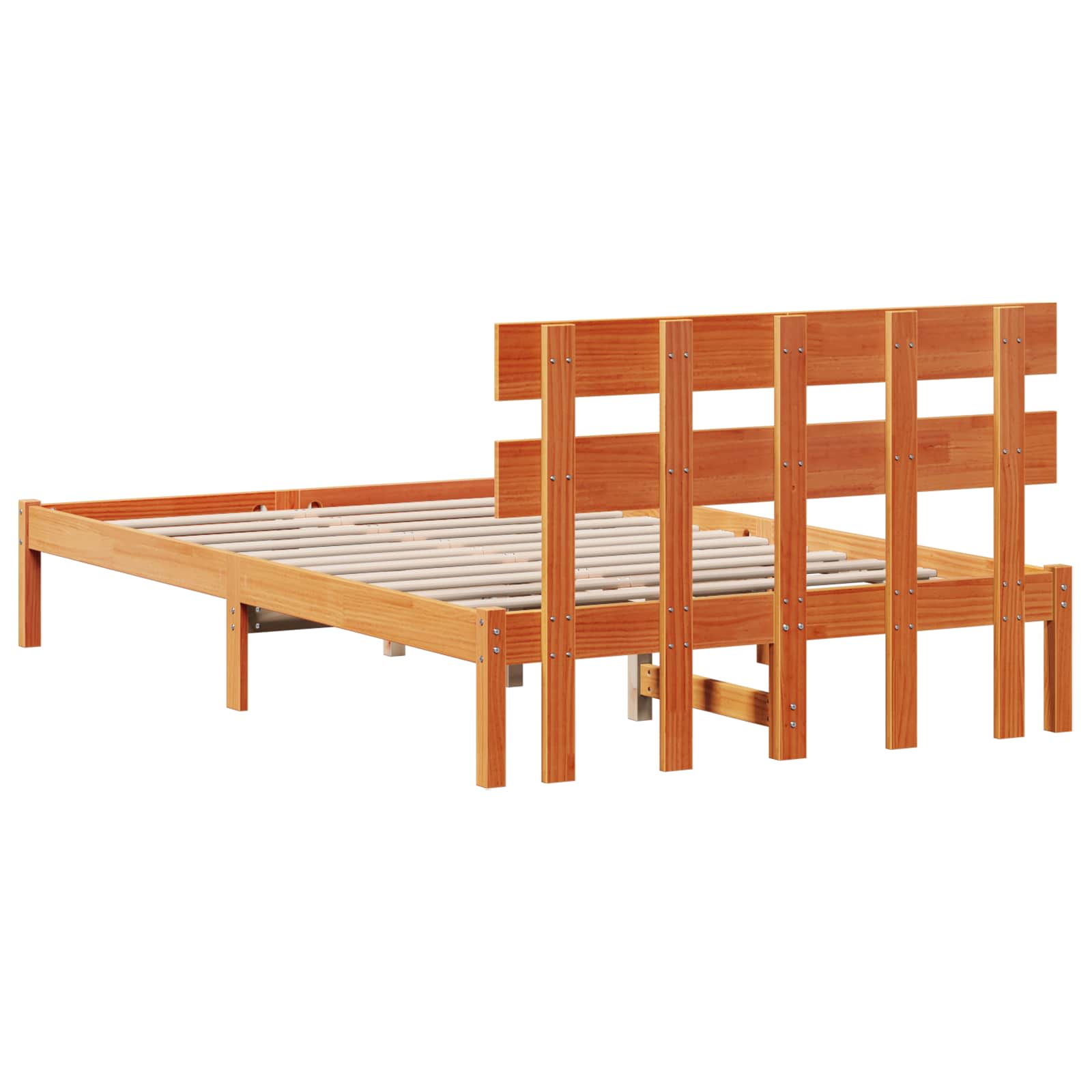 Struttura del letto Marrone 120 x 200 cm Legno massello di pino | homemem39