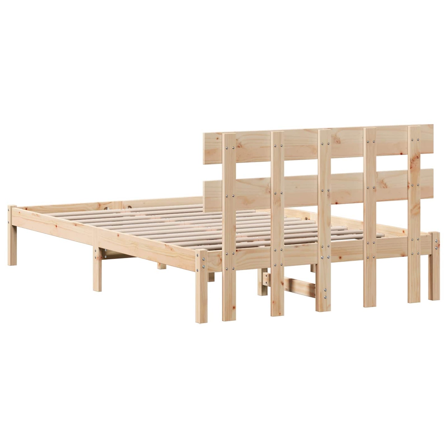 Struttura del letto Marrone 120 x 190 cm Legno massello di pino | homemem39