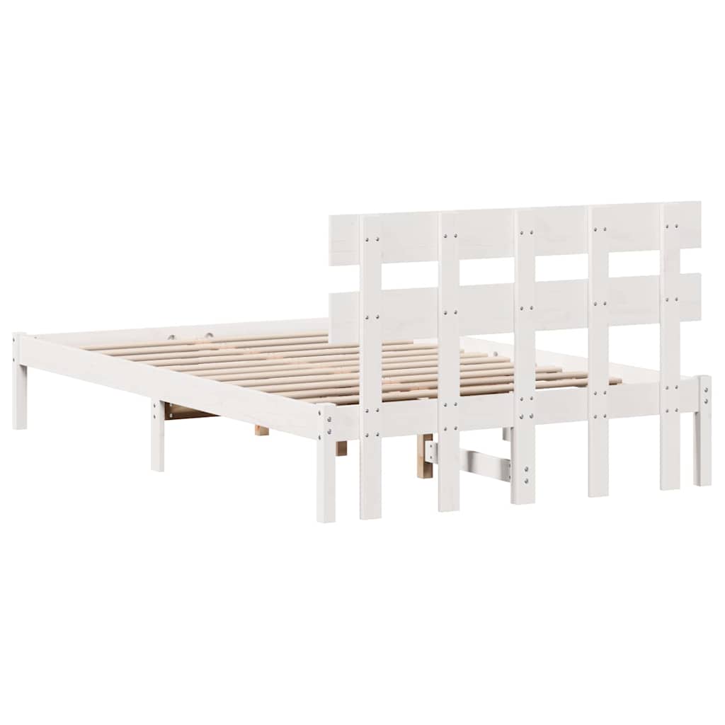 Struttura del letto Bianco 140 x 190 cm Legno massello di pino