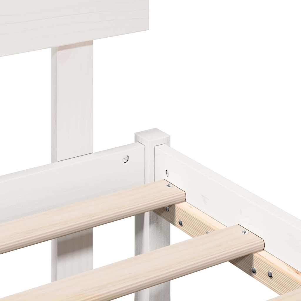 Struttura del letto Bianco 135 x 190 cm Legno massello di pino
