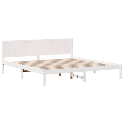 Struttura del letto Bianco 200 x 200 cm Legno massello di pino