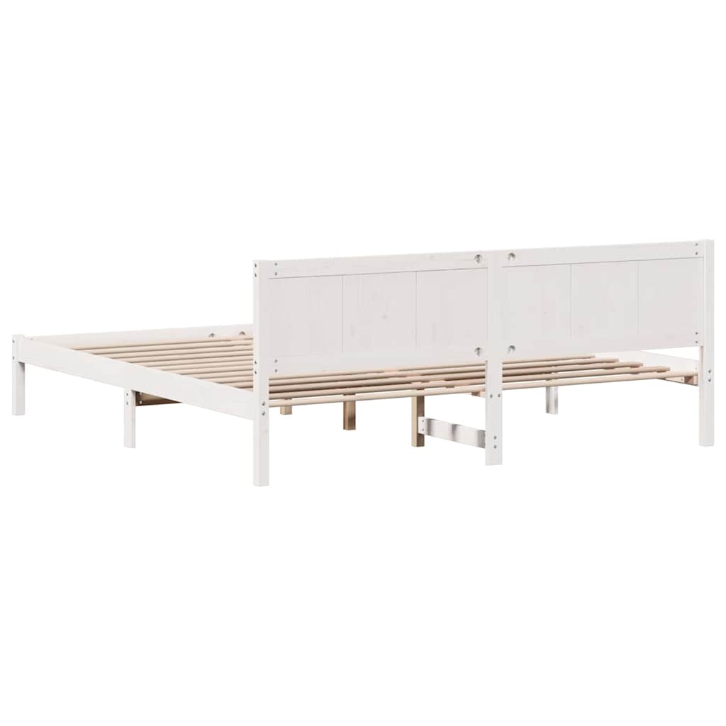 Struttura del letto Bianco 200 x 200 cm Legno massello di pino