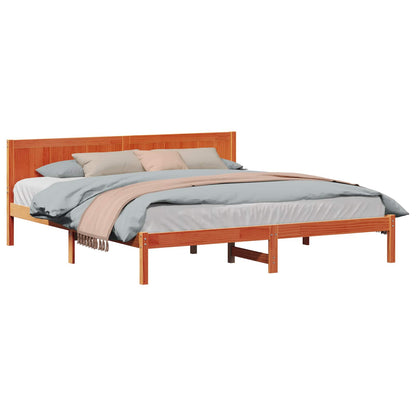 Struttura del letto Marrone 200 x 200 cm Legno massello di pino | homemem39