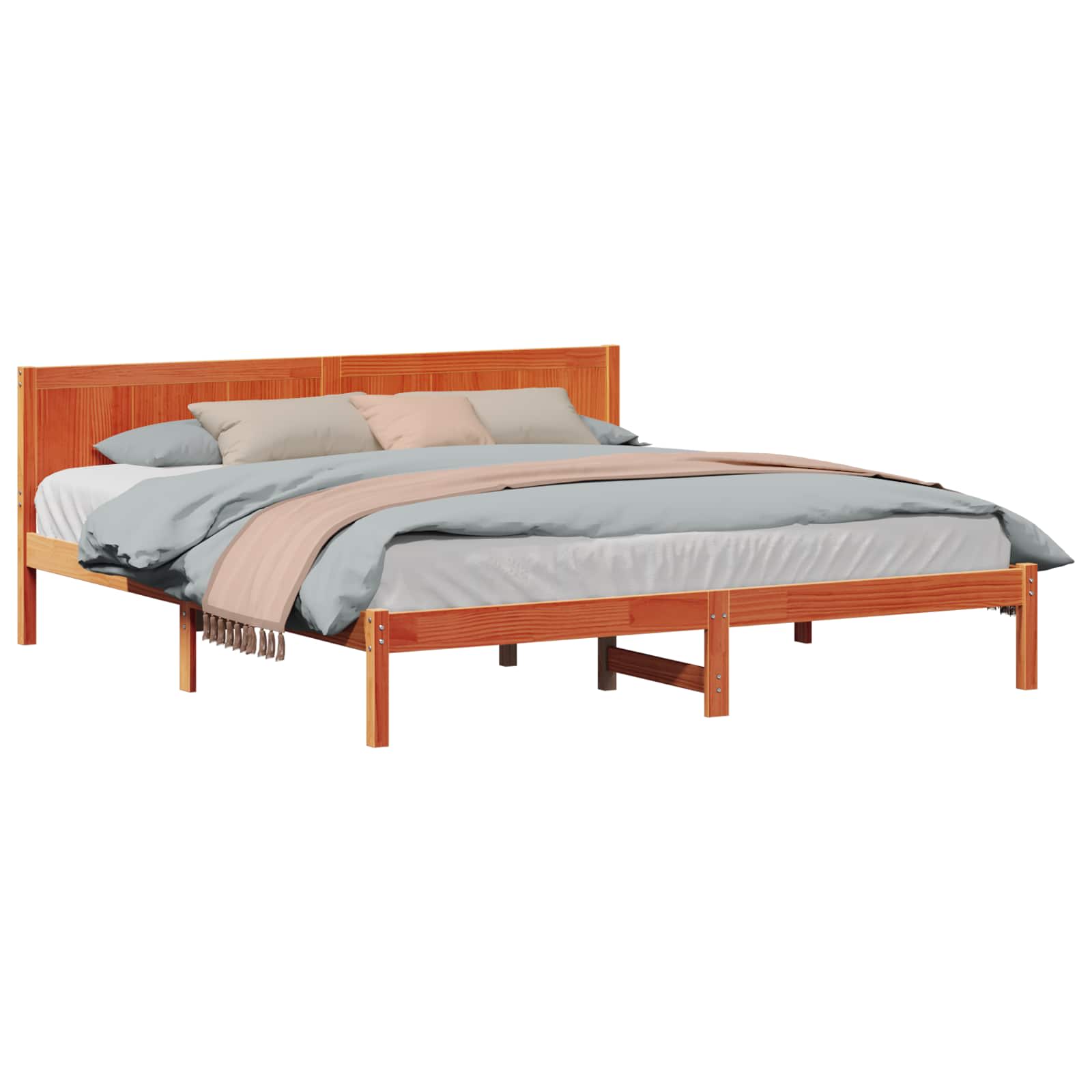 Struttura del letto Marrone 180 x 200 cm Legno massello di pino | homemem39