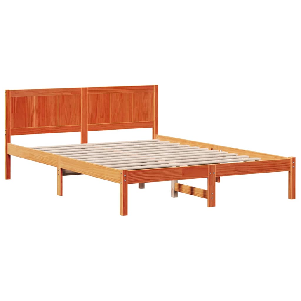 Struttura del letto Marrone 160 x 200 cm Legno massello di pino | homemem39