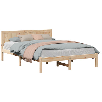 Struttura del letto Marrone 140 x 200 cm Legno massello di pino | homemem39