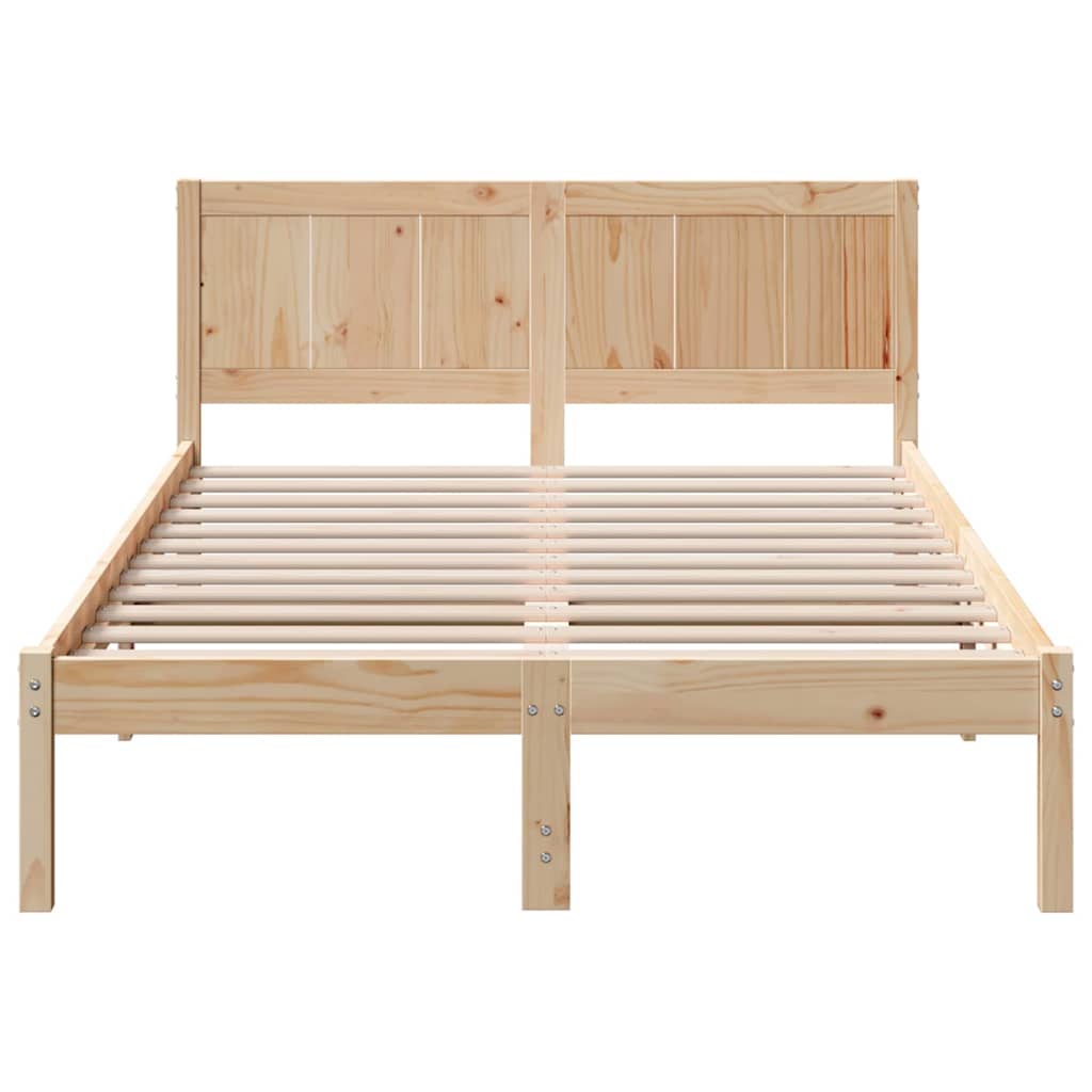 Struttura del letto Marrone 140 x 190 cm Legno massello di pino | homemem39