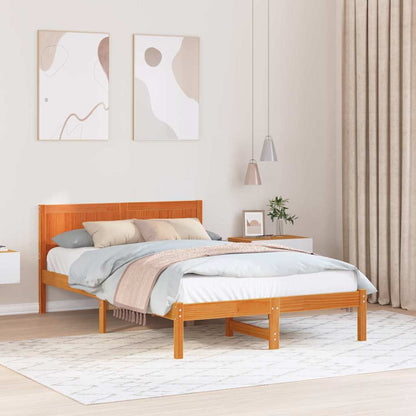 Struttura del letto Marrone 135 x 190 cm Legno massello di pino | homemem39