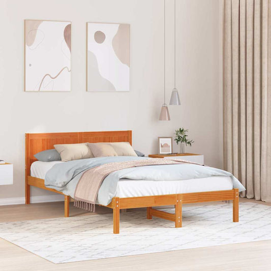Struttura del letto Marrone 135 x 190 cm Legno massello di pino | homemem39