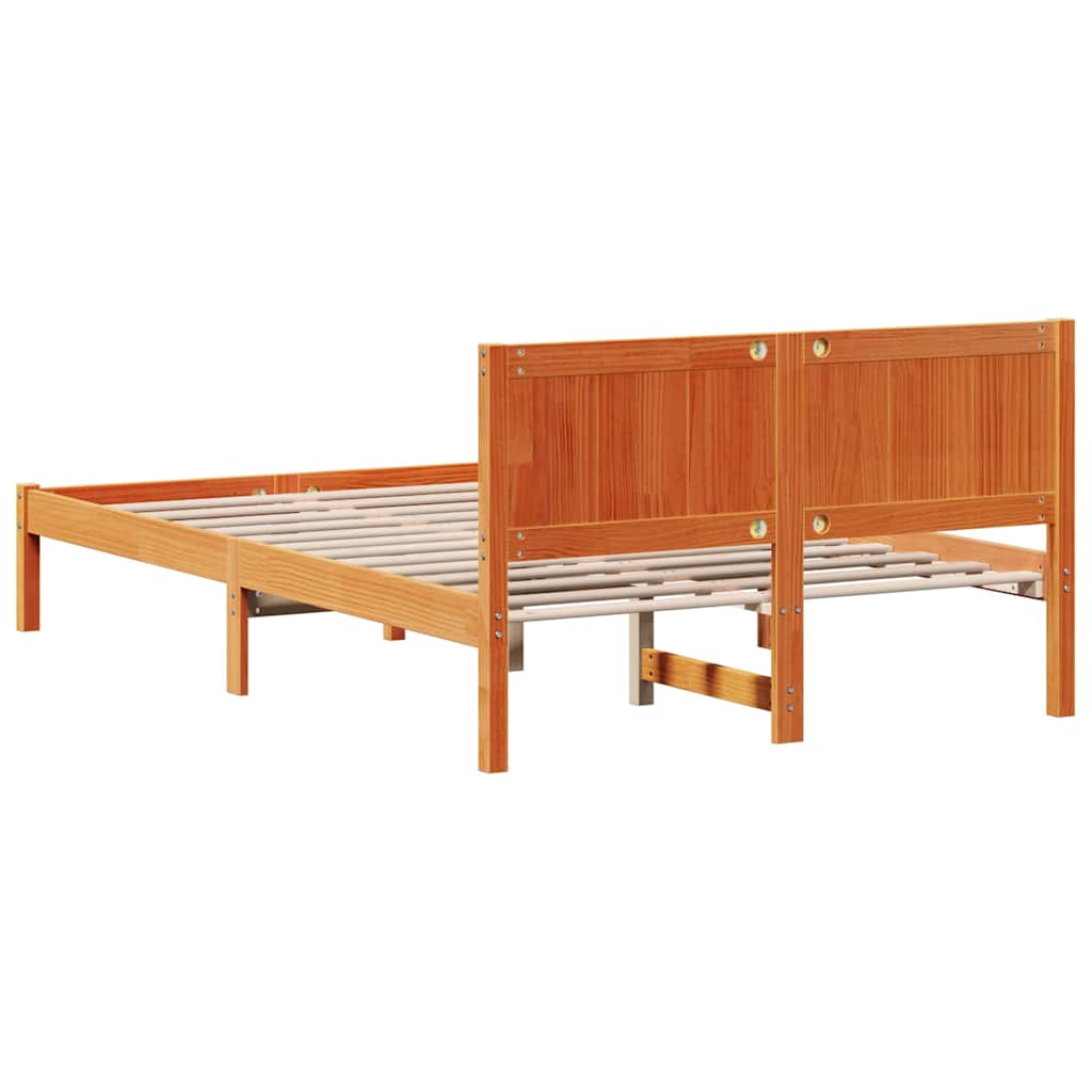 Struttura del letto Marrone 135 x 190 cm Legno massello di pino | homemem39