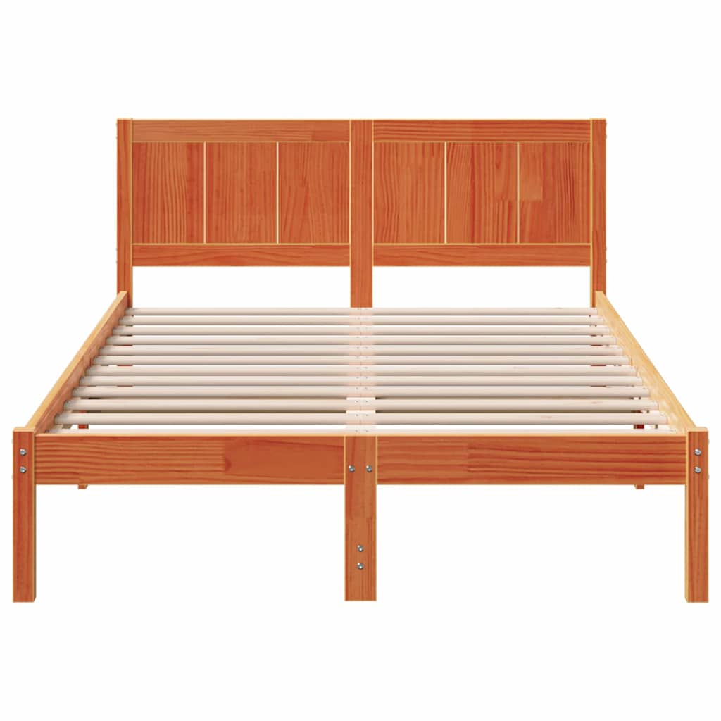 Struttura del letto Marrone 135 x 190 cm Legno massello di pino | homemem39