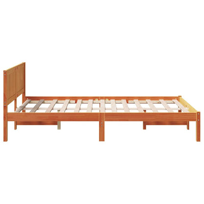 Struttura del letto Marrone 135 x 190 cm Legno massello di pino | homemem39
