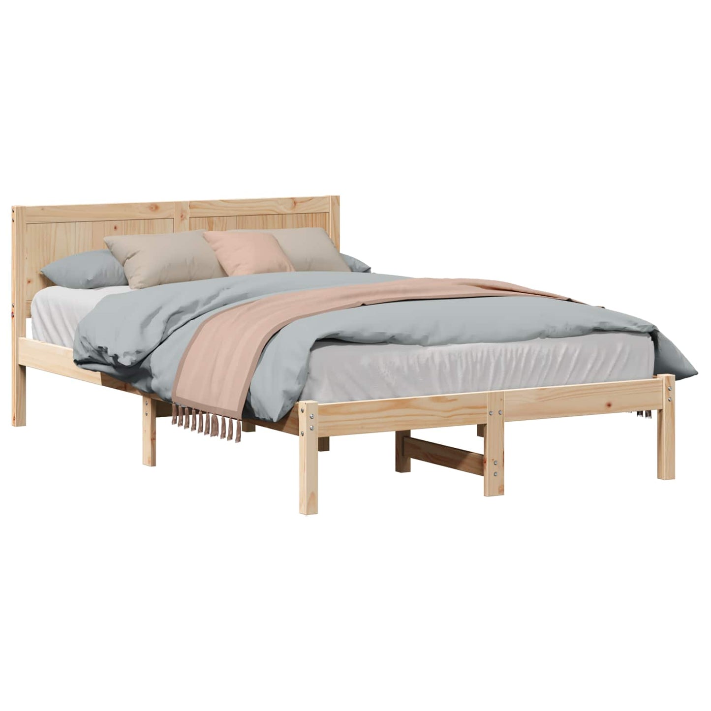 Struttura del letto Marrone 120 x 190 cm Legno massello di pino | homemem39