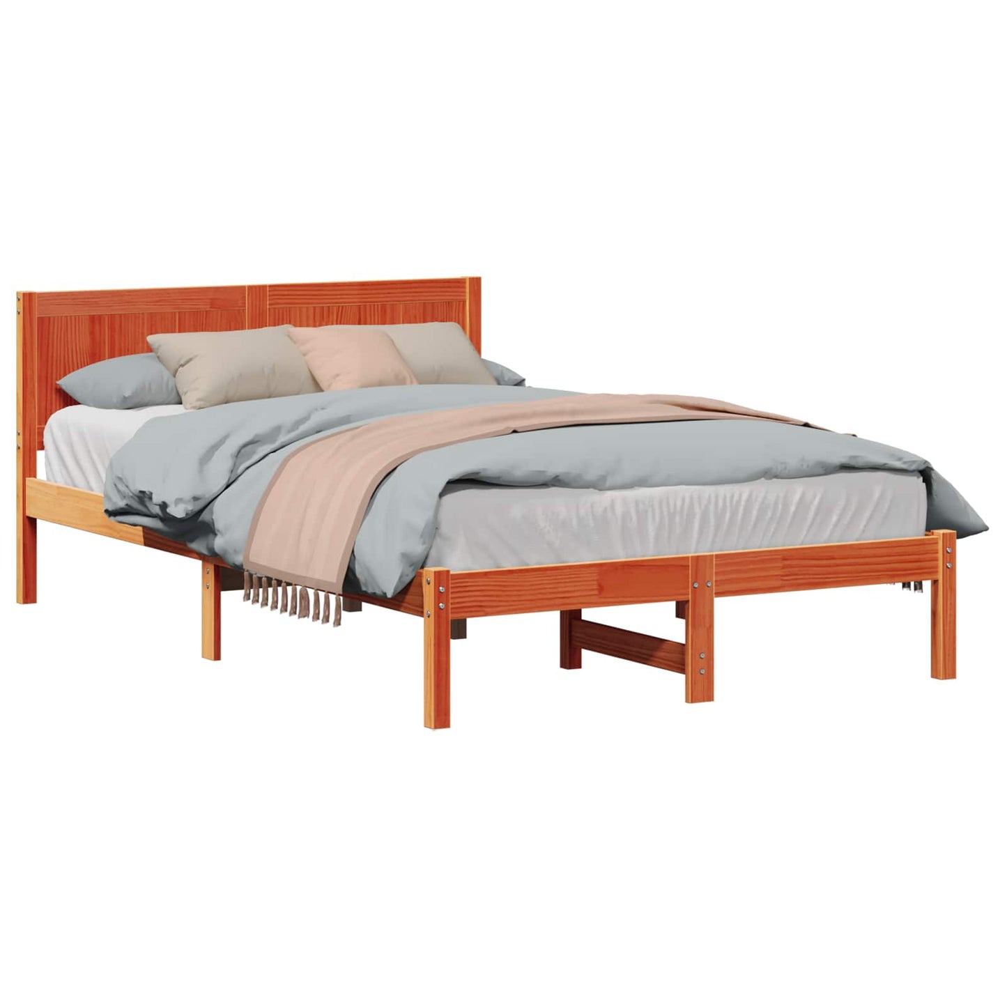 Struttura del letto Marrone 120 x 190 cm Legno massello di pino | homemem39