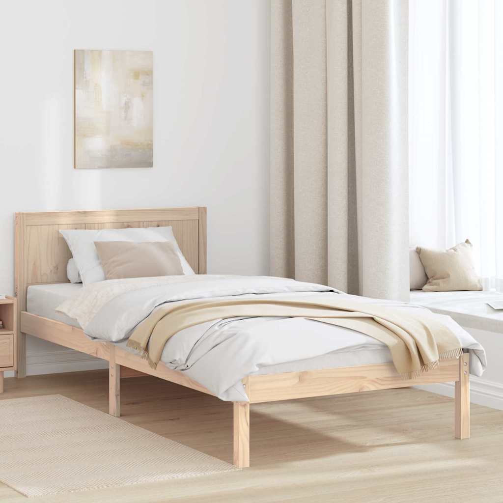 Struttura del letto Marrone 100 x 200 cm Legno massello di pino | homemem39