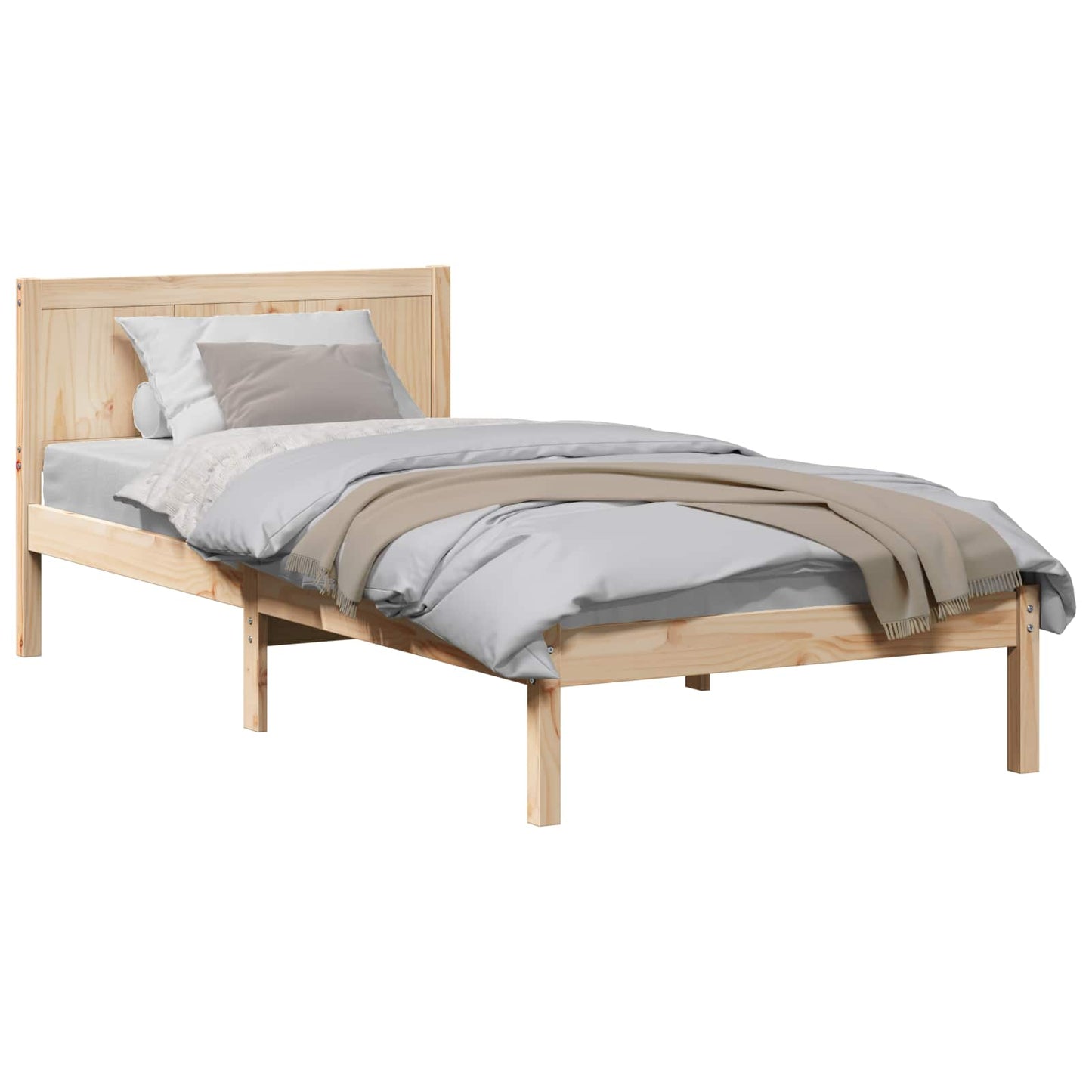 Struttura del letto Marrone 100 x 200 cm Legno massello di pino | homemem39
