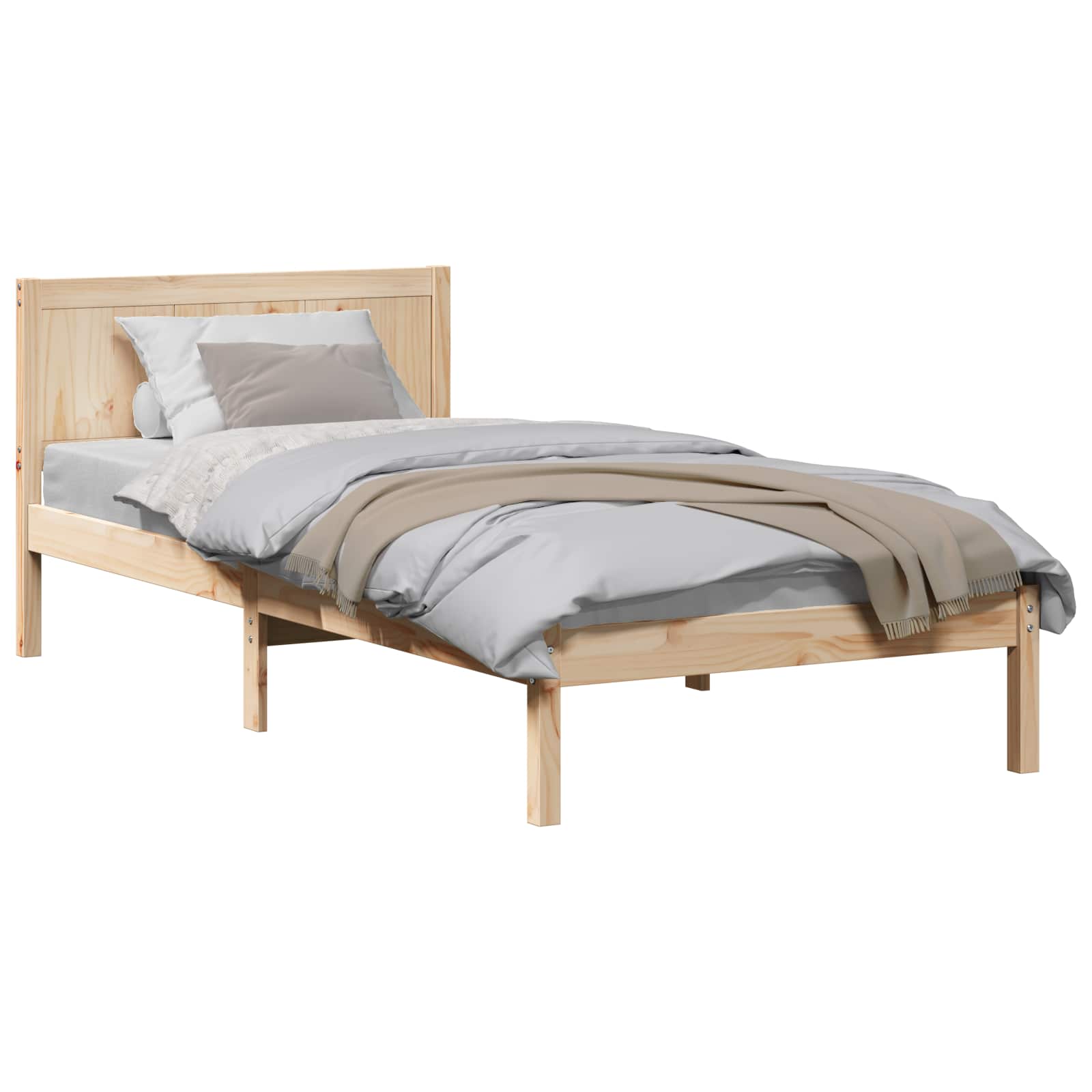 Struttura del letto Marrone 100 x 200 cm Legno massello di pino | homemem39