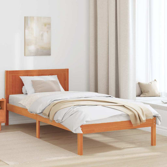 Struttura del letto Marrone 90 x 190 cm Legno massello di pino | homemem39