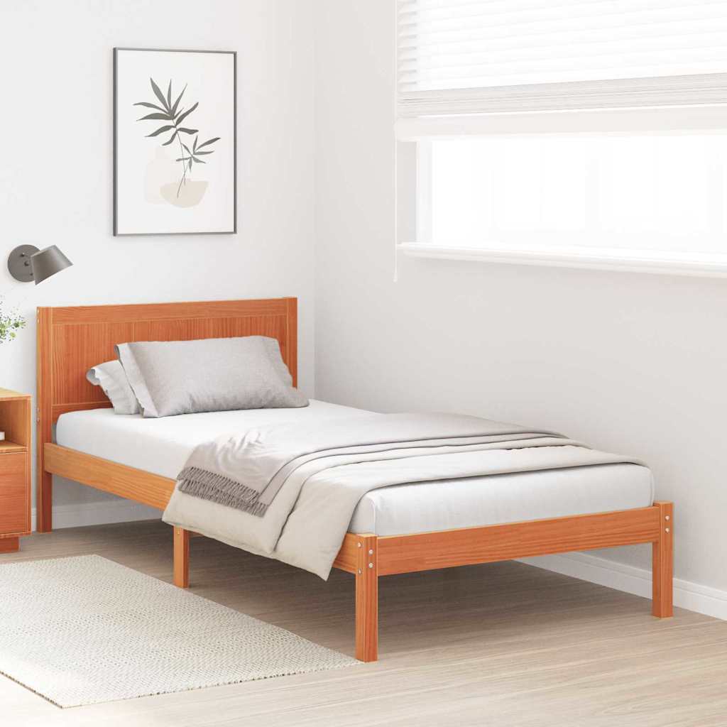 Struttura del letto Marrone 90 x 190 cm Legno massello di pino | homemem39