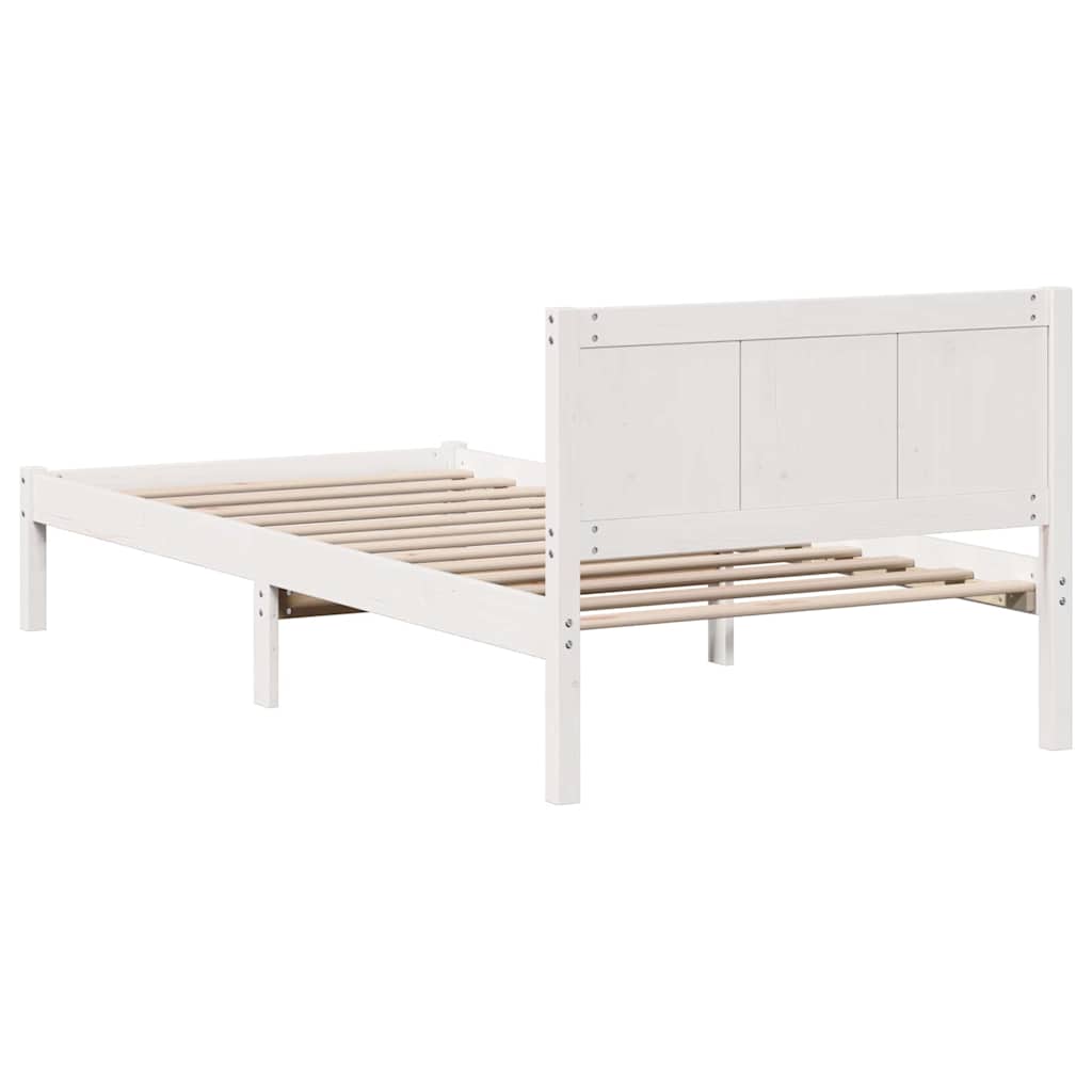 Struttura del letto Bianco 75 x 190 cm Legno massello di pino