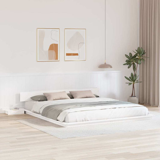 Struttura del letto Bianco 200 x 200 cm legno | homemem39