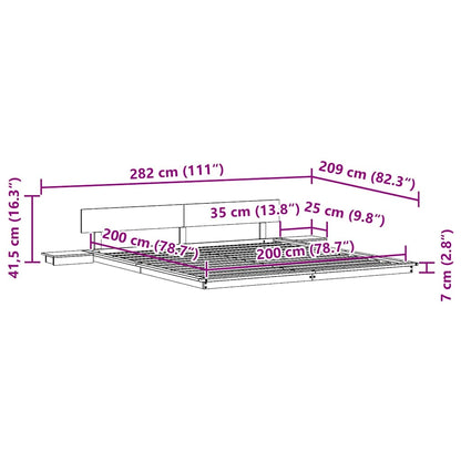 Struttura del letto Marrone 200 x 200 cm legno | homemem39