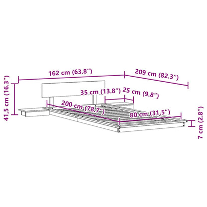 Struttura del letto Marrone 80 x 200 cm legno | homemem39