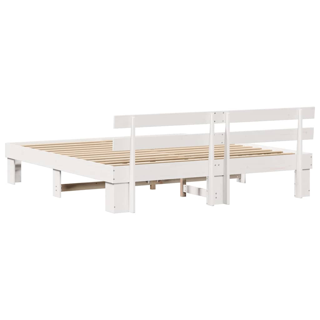 Struttura del letto Bianco 200 x 200 cm Pino massello | homemem39