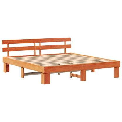 Struttura del letto Marrone 200 x 200 cm Legno massello di pino