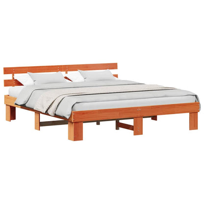 Struttura del letto Marrone 200 x 200 cm Legno massello di pino