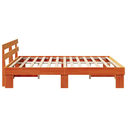 Struttura del letto Marrone 200 x 200 cm Legno massello di pino
