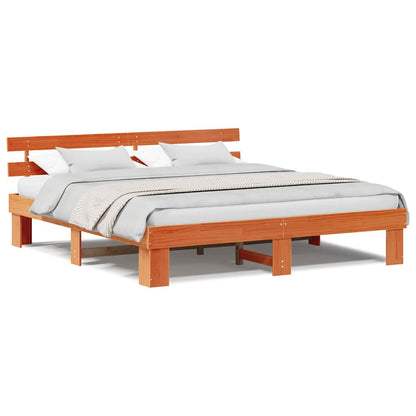 Struttura del letto Marrone 200 x 200 cm Legno massello di pino