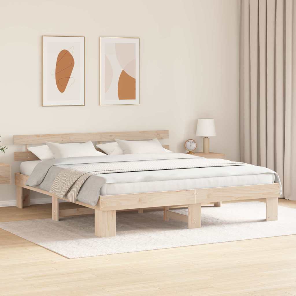 Struttura del letto Marrone 180 x 200 cm Legno massello di pino
