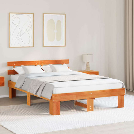 Struttura del letto Marrone 160 x 200 cm Legno massello di pino