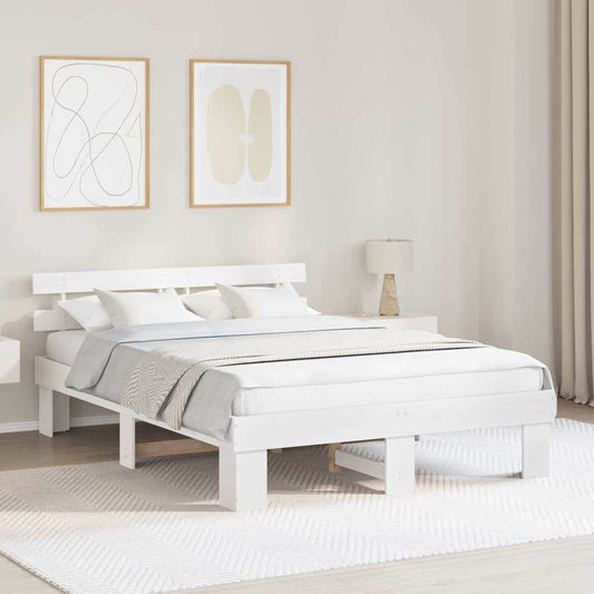 Struttura del letto Bianco 150 x 200 cm Pino massello | homemem39