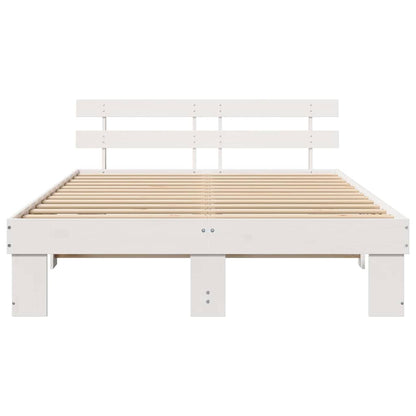 Struttura del letto Bianco 150 x 200 cm Pino massello | homemem39