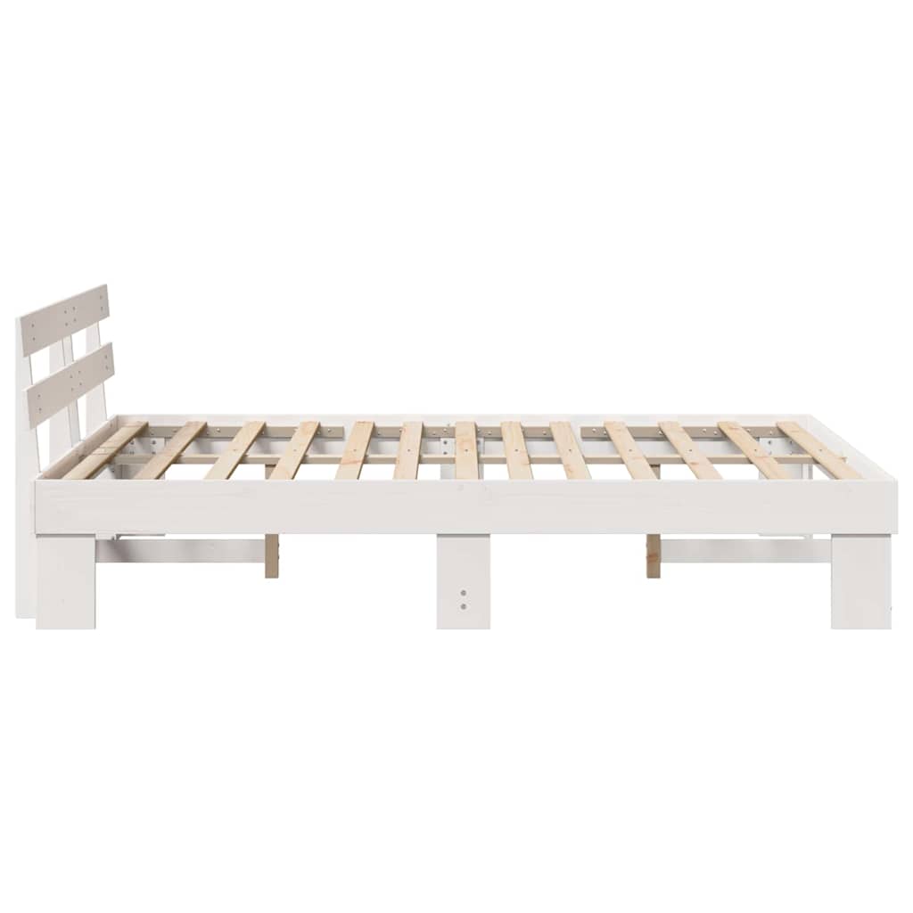 Struttura del letto Bianco 150 x 200 cm Pino massello | homemem39
