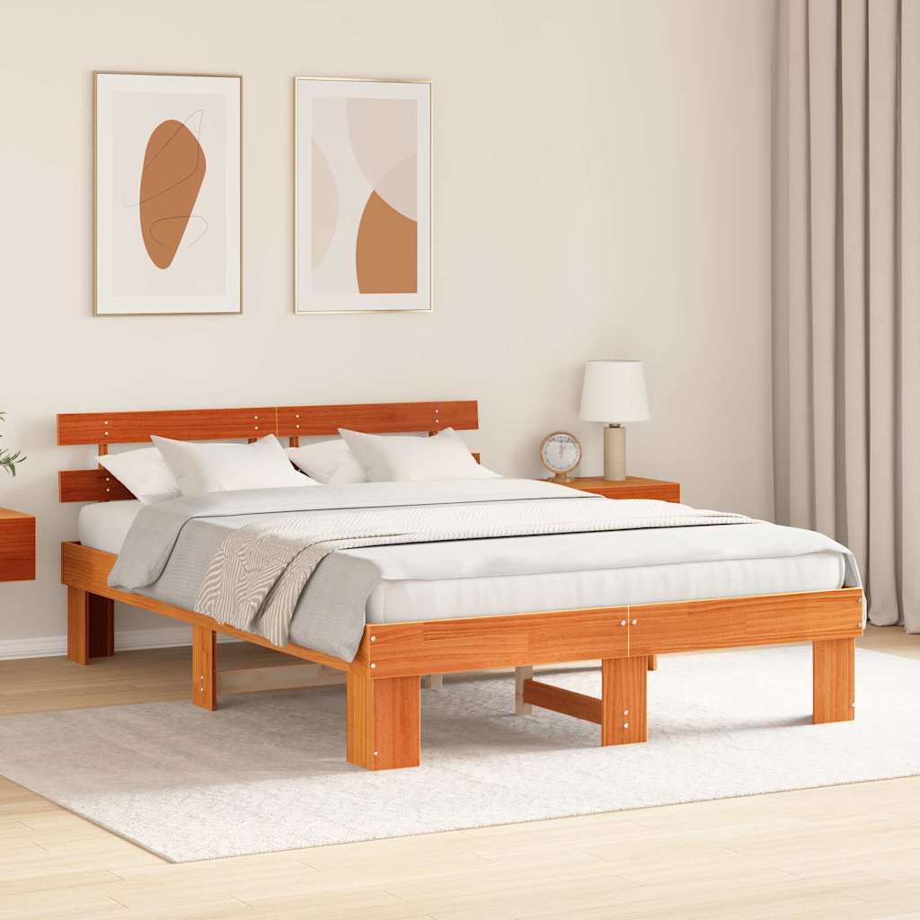 Struttura del letto Marrone cerato 150 x 200 cm Pino massello | homemem39