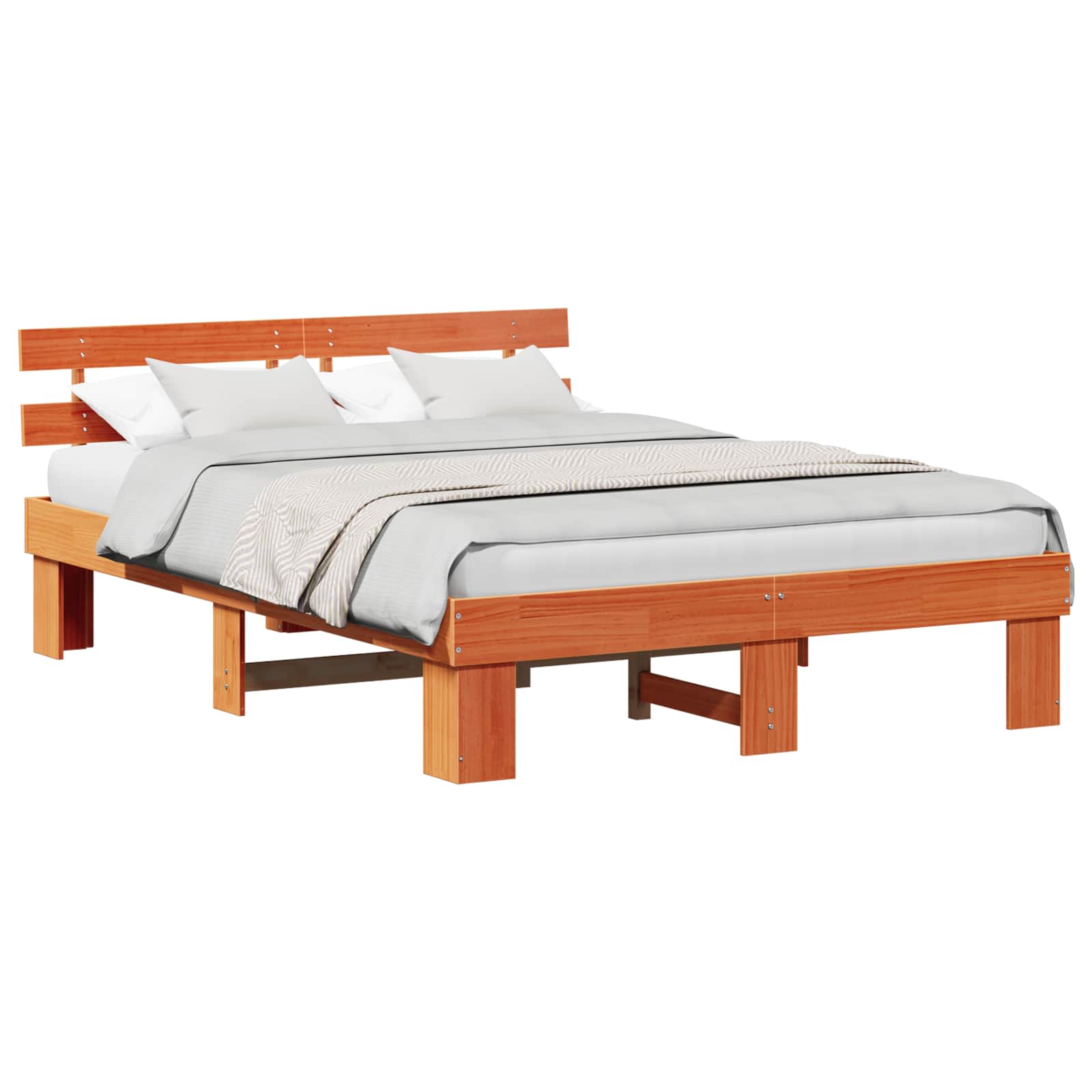 Struttura del letto Marrone cerato 150 x 200 cm Pino massello | homemem39