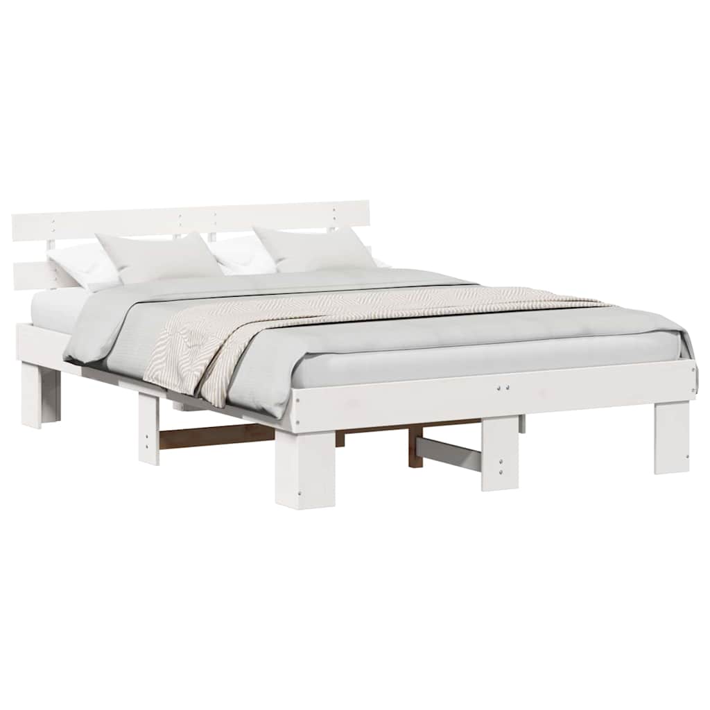Struttura del letto Bianco 140 x 200 cm Legno massello di pino