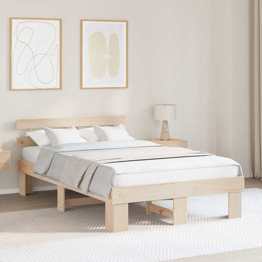 Struttura del letto Marrone 140 x 190 cm Legno massello di pino