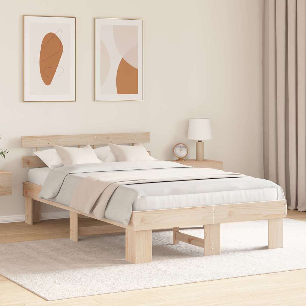Struttura del letto Marrone 140 x 190 cm Legno massello di pino