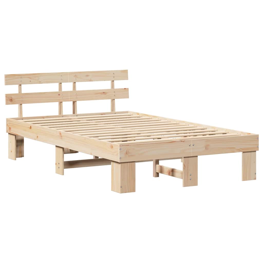 Struttura del letto Marrone 140 x 190 cm Legno massello di pino