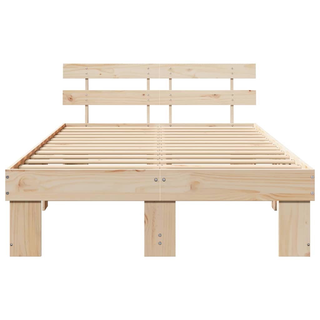 Struttura del letto Marrone 140 x 190 cm Legno massello di pino