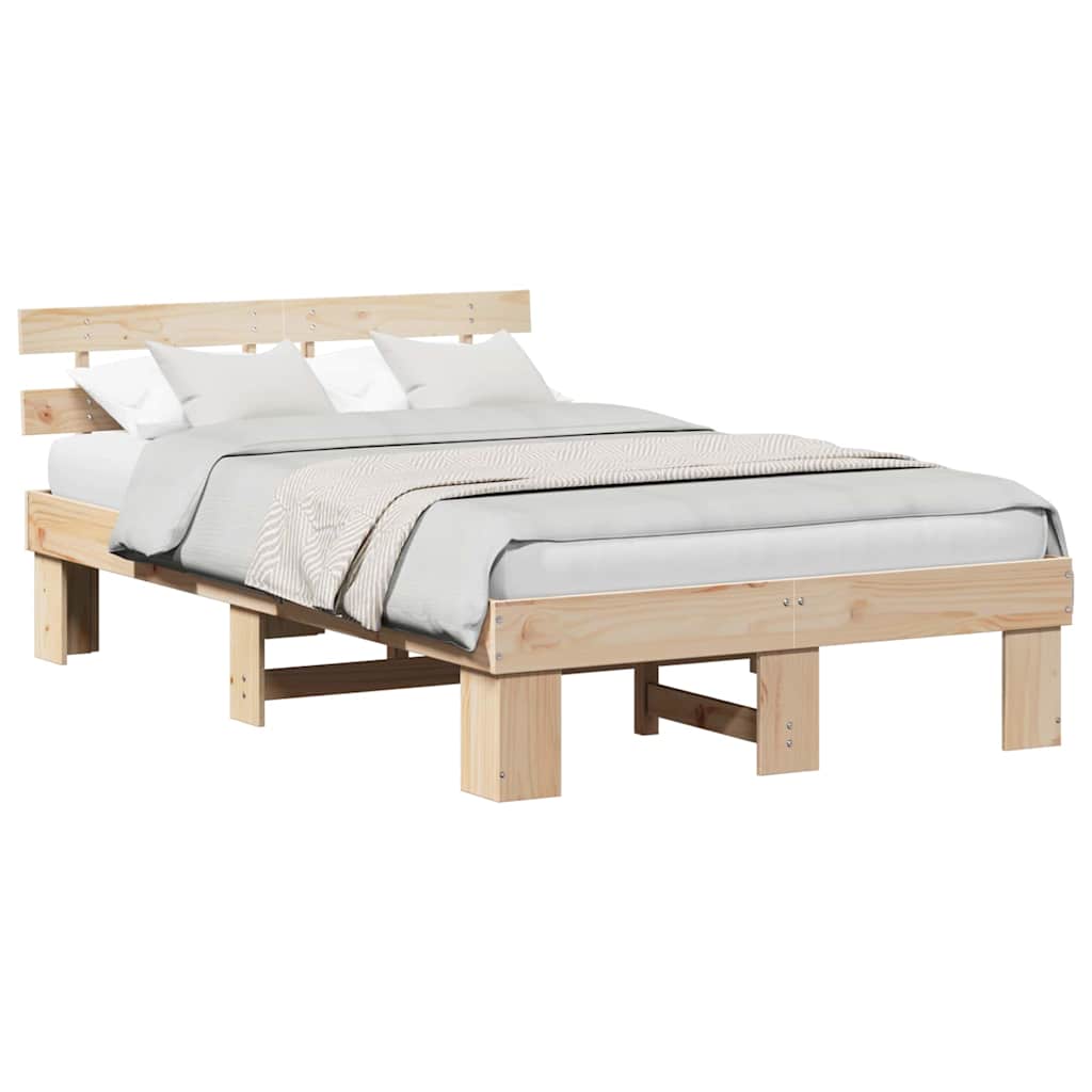 Struttura del letto Marrone 140 x 190 cm Legno massello di pino